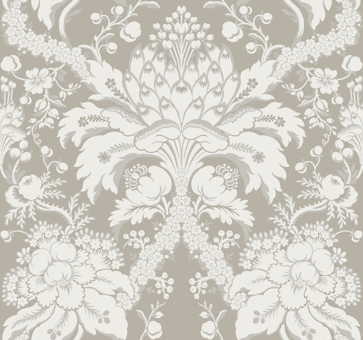 York DM4952 French Artichoke Dam Beige Wallpaper
