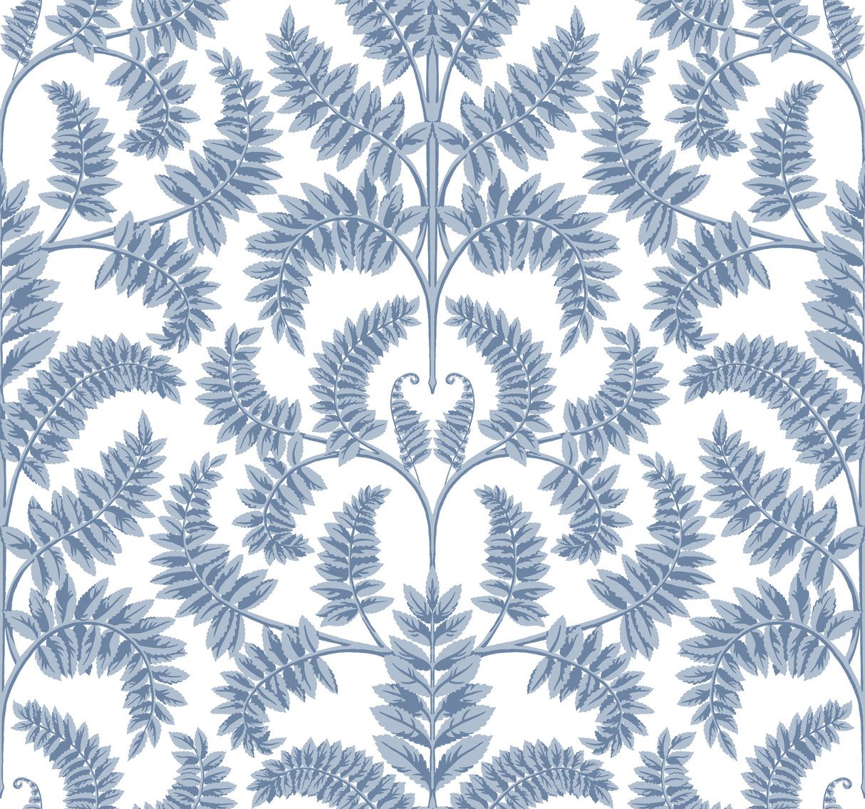 York DM4962 Royal Fern Damask Blue Wallpaper