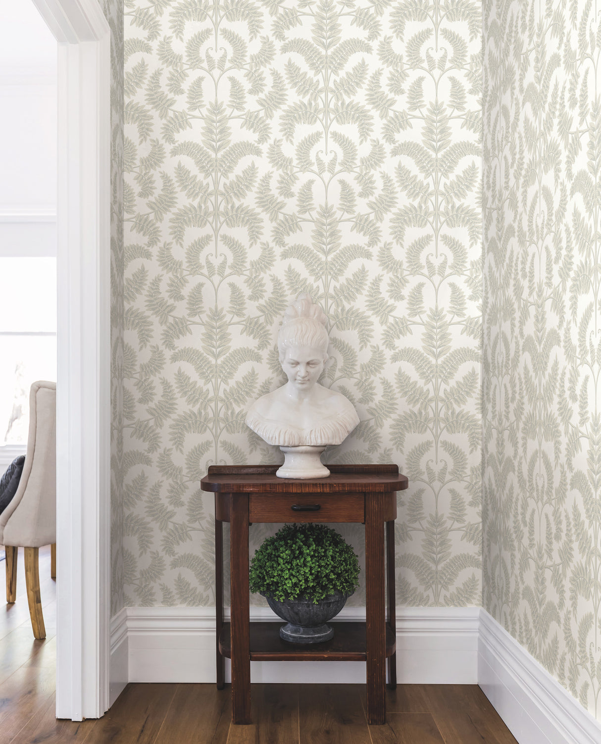 York DM4963 Royal Fern Damask Beige Wallpaper