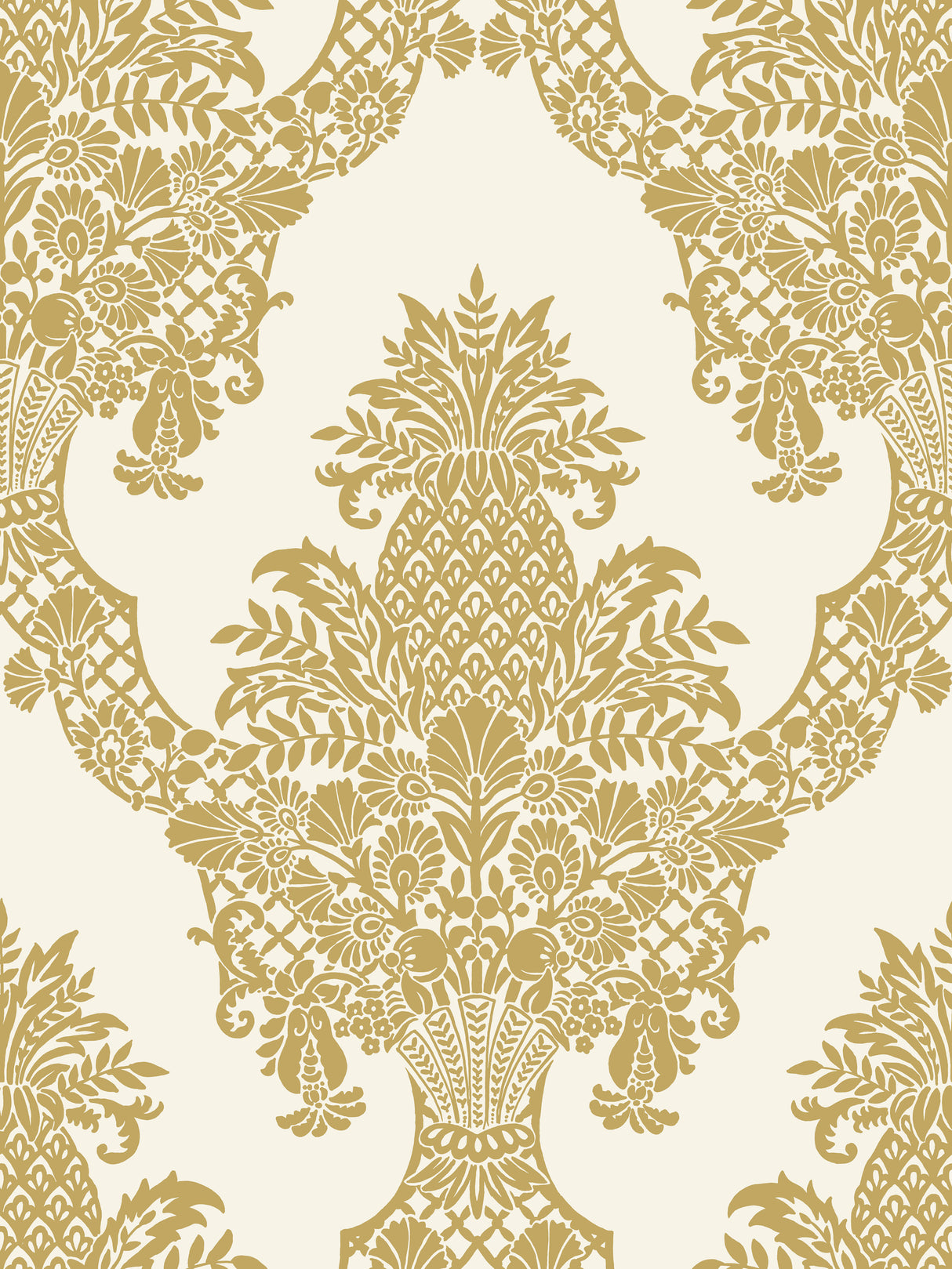 York DM4971 Pineapple Plantation Gold Wallpaper
