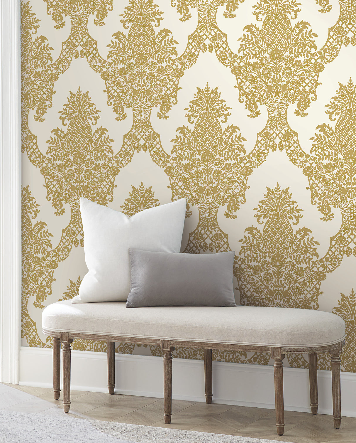 York DM4971 Pineapple Plantation Gold Wallpaper