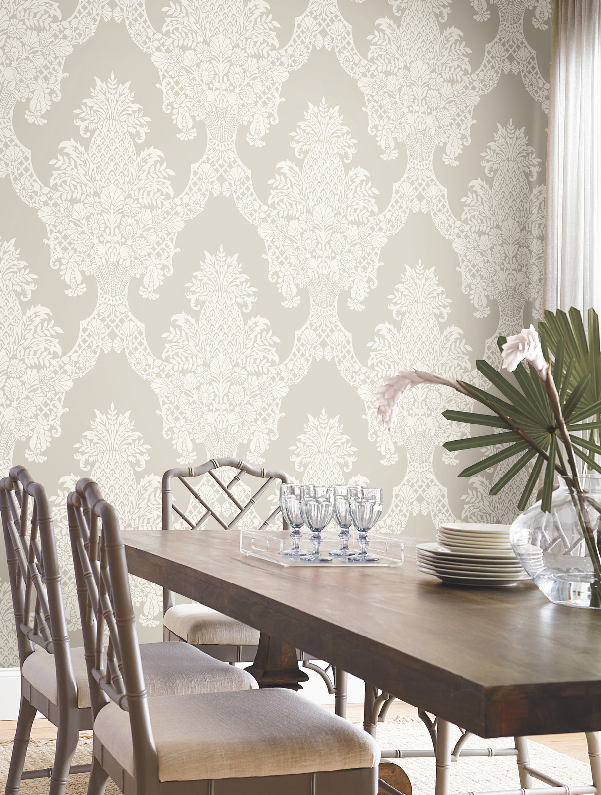 York DM4972 Pineapple Plantation Taupe Wallpaper