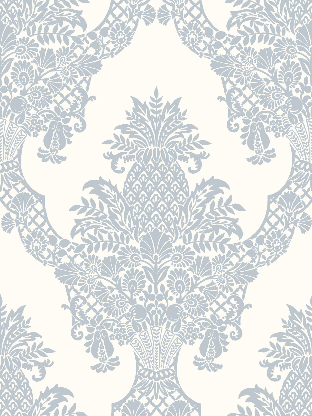 York DM4974 Pineapple Plantation Periwinkle & White Wallpaper