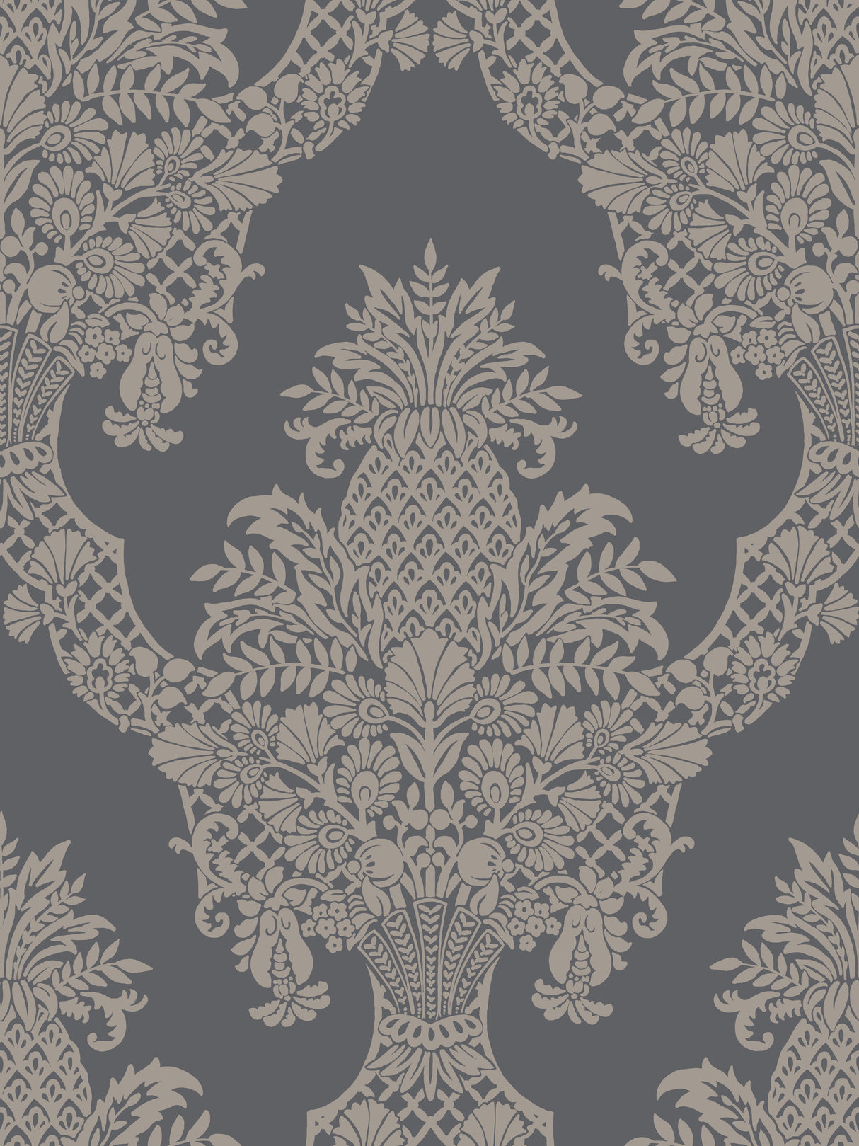 York DM4975 Pineapple Plantation Grey Wallpaper