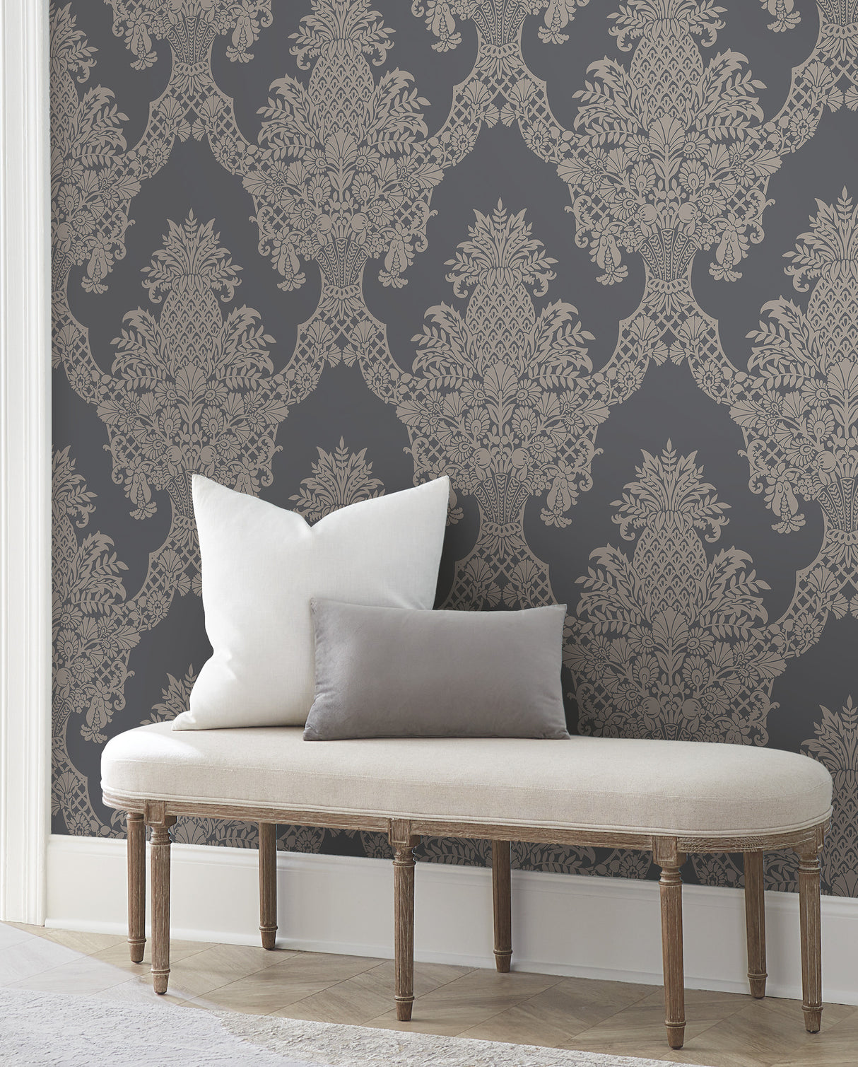 York DM4975 Pineapple Plantation Grey Wallpaper