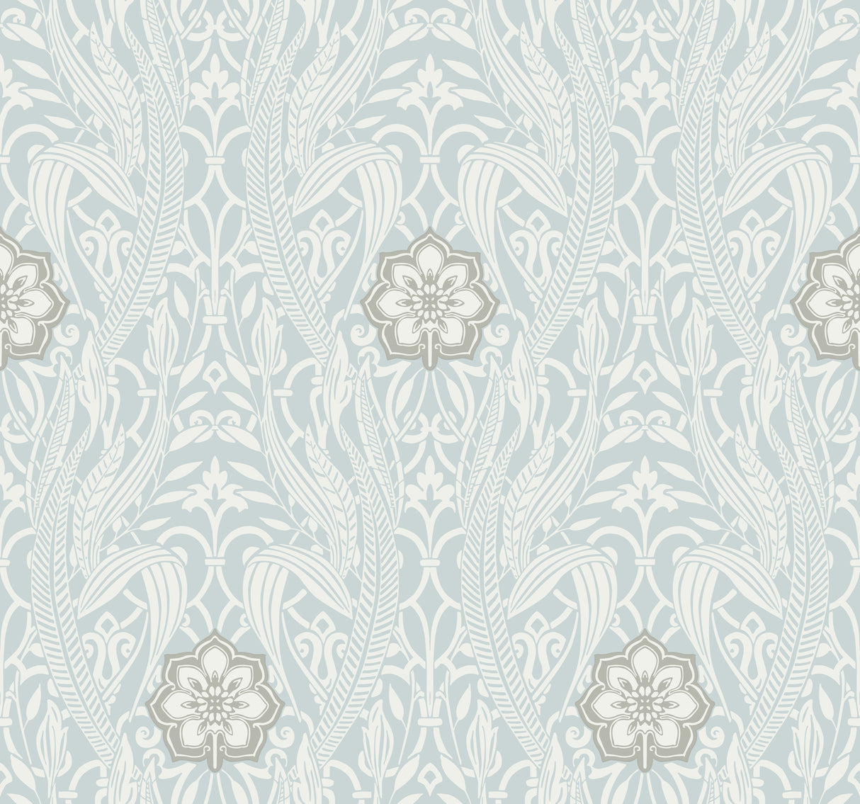 York DM4991 Gatsby Damask Blue Wallpaper