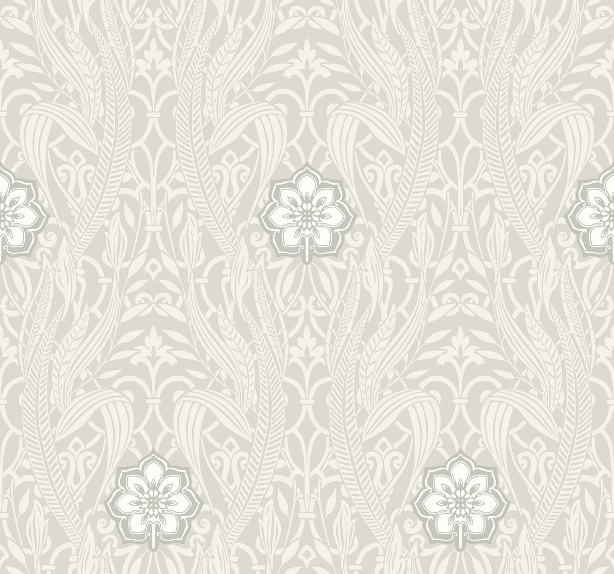 York DM4992 Gatsby Damask Grey Wallpaper