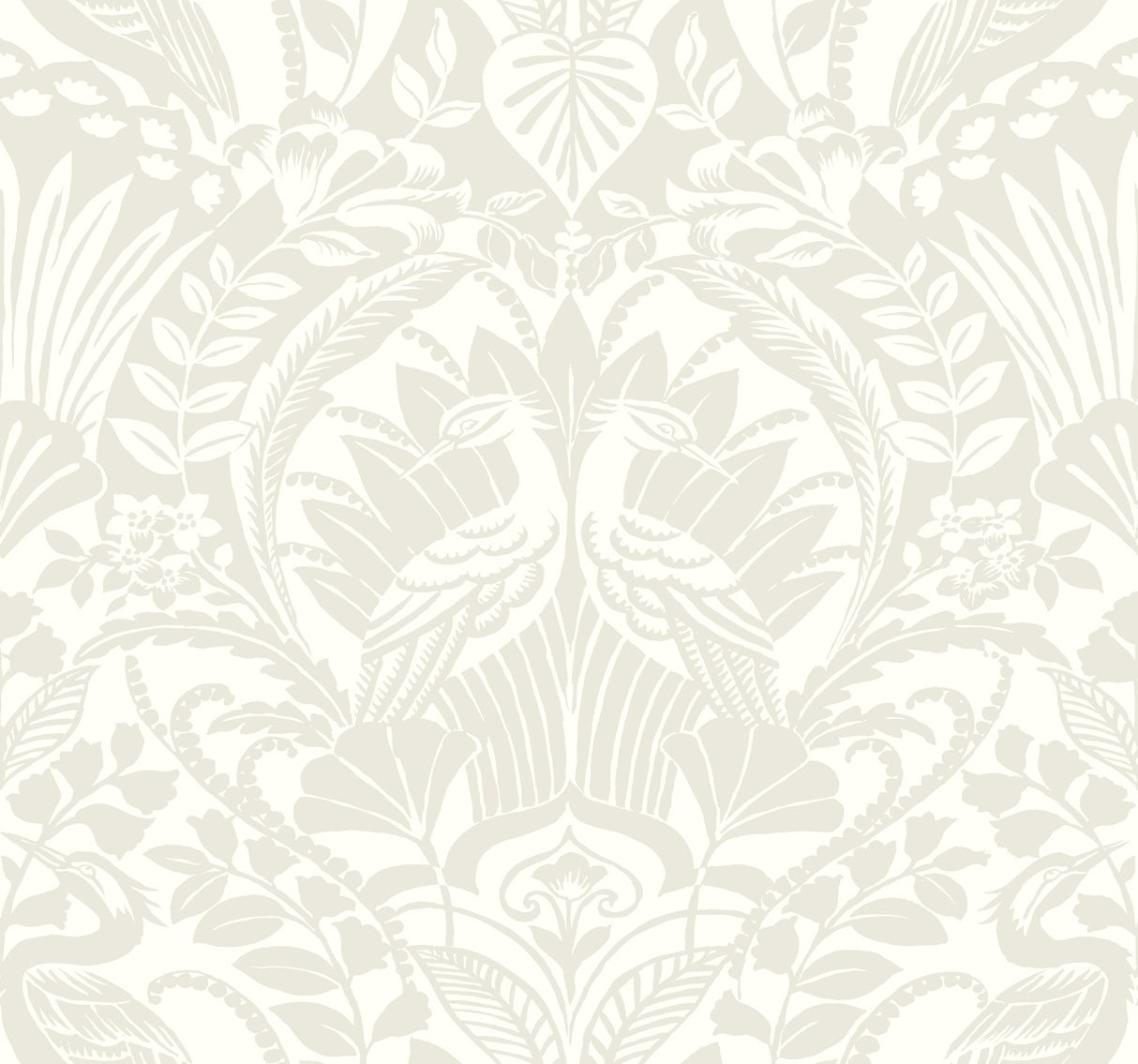 York DM4997 Egret Damask Taupe Wallpaper