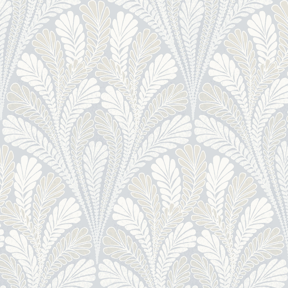 York DM5021 Shell Damask Blue Wallpaper