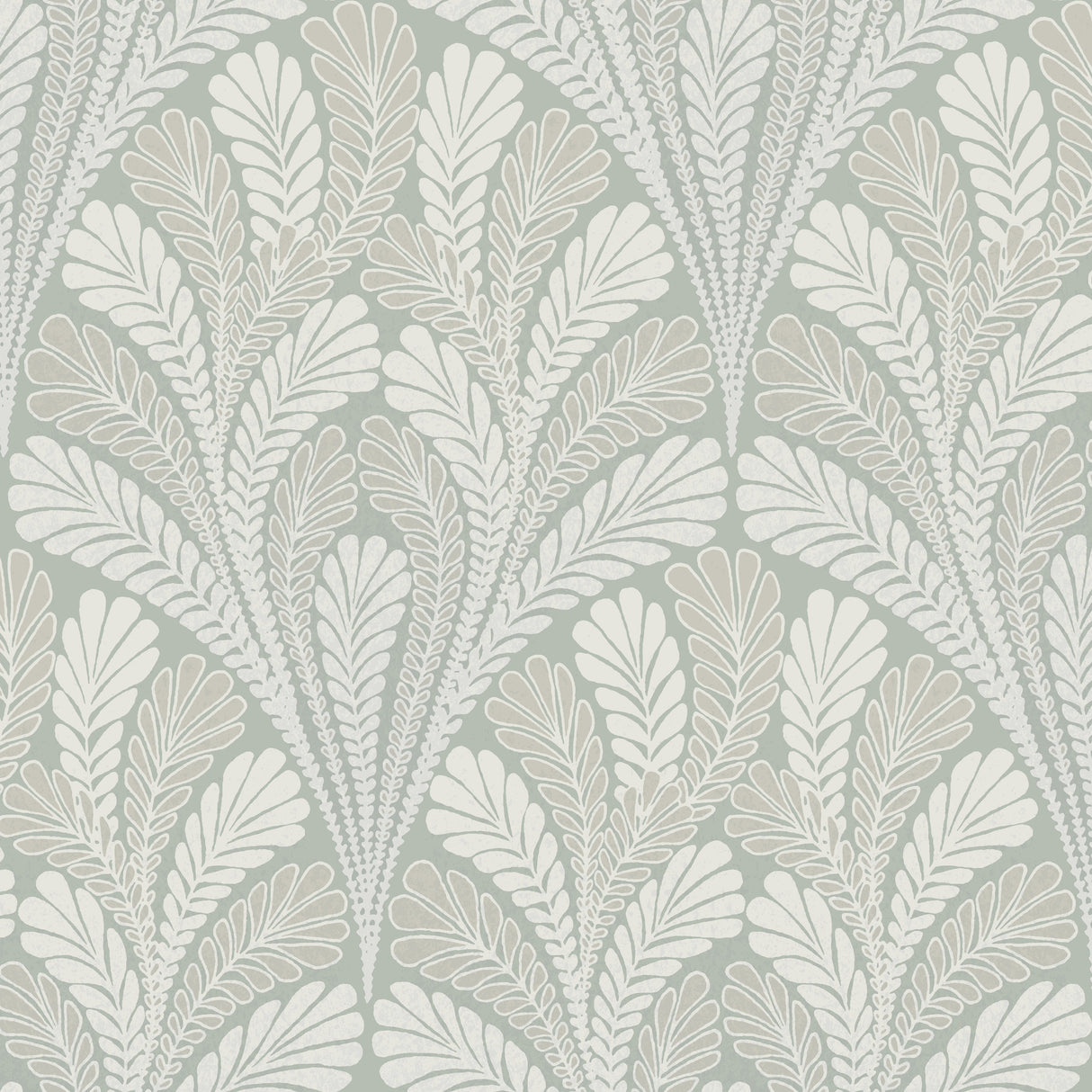 York DM5023 Shell Damask Green Wallpaper