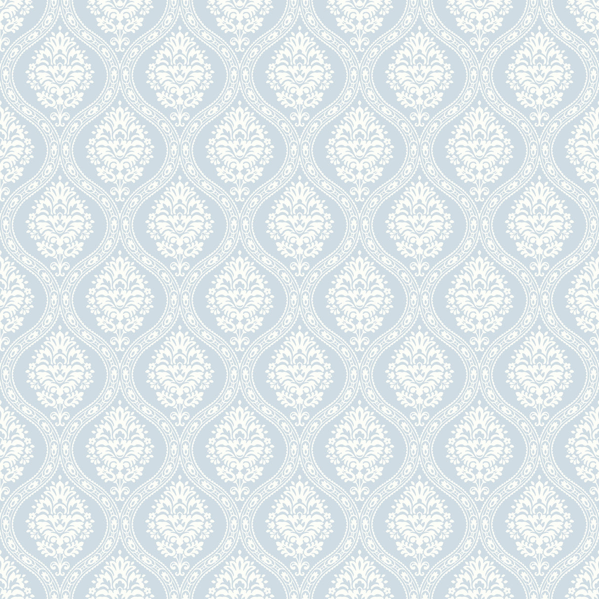 York DM5026 Petite Ogee Blue Wallpaper