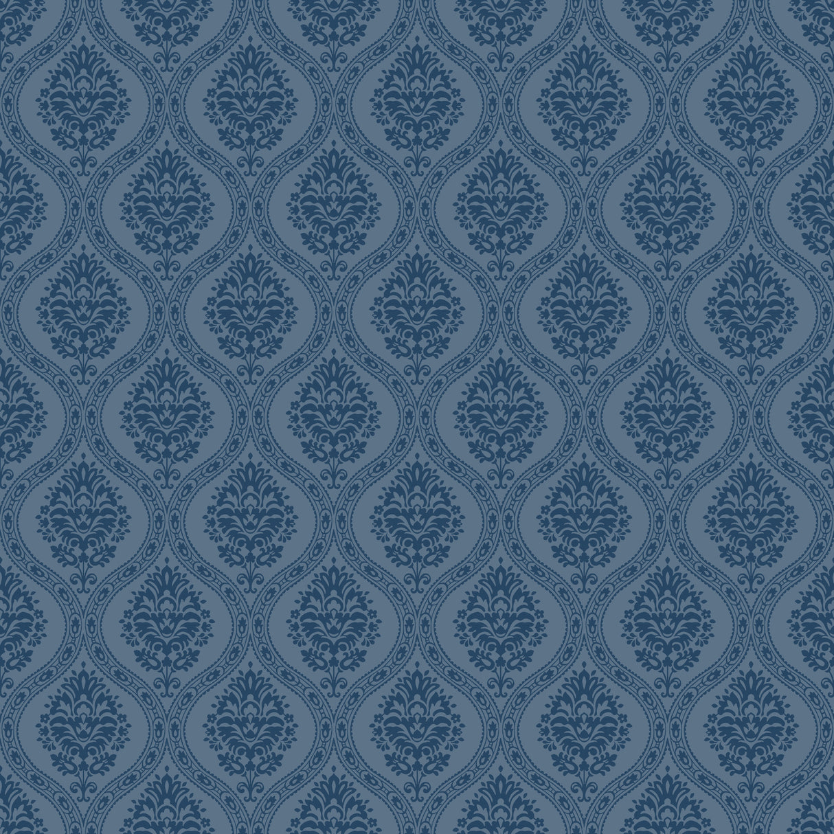 York DM5030 Petite Ogee Navy Wallpaper