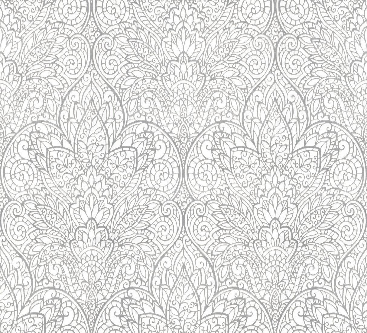 York DT5011 Paradise Bright White & Silver Wallpaper