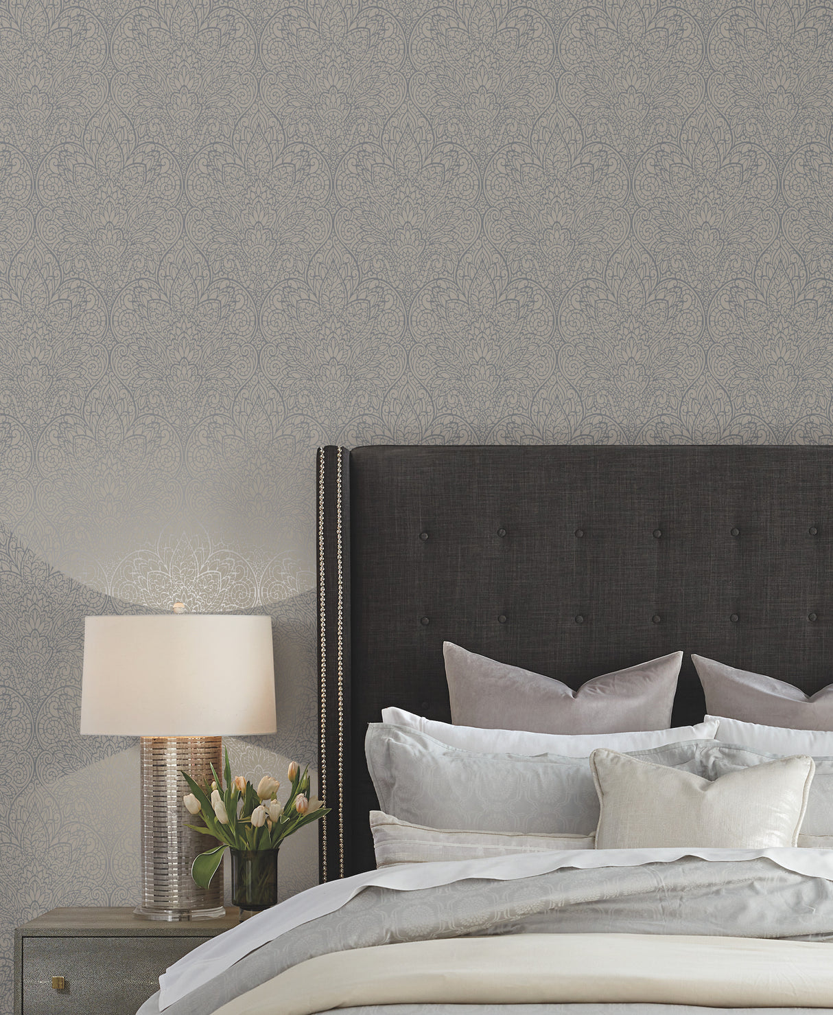 York DT5012 Paradise Dark Taupe & Silver Wallpaper