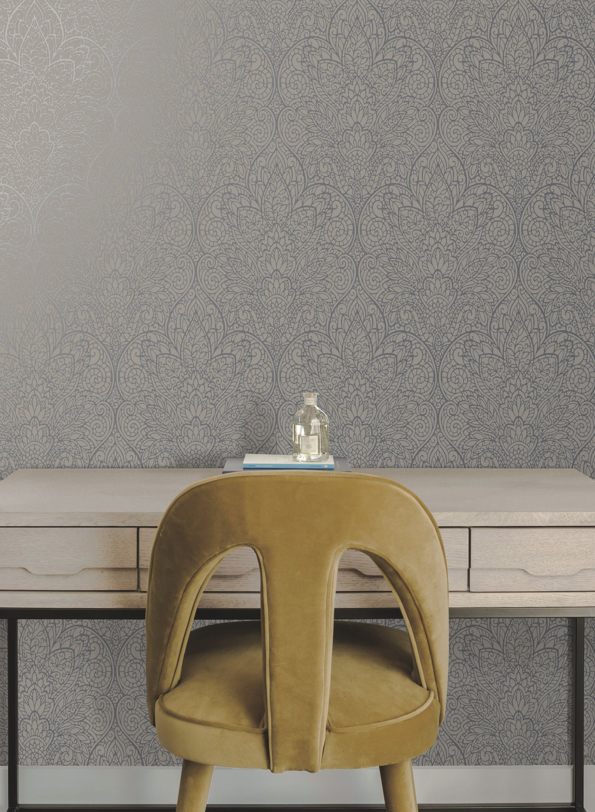 York DT5012 Paradise Dark Taupe & Silver Wallpaper