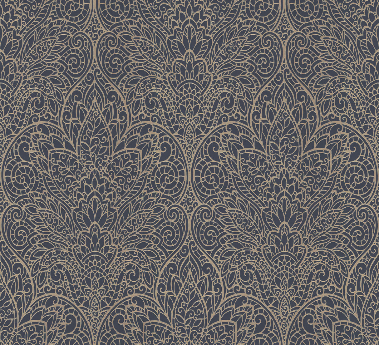 York DT5013 Paradise Navy & Gold Wallpaper