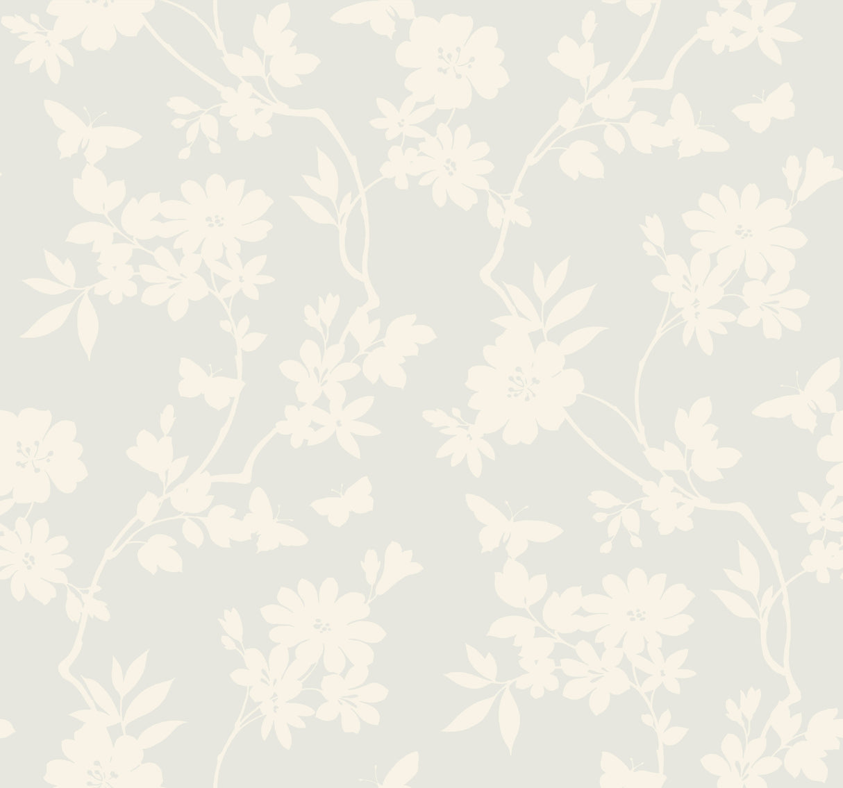 York DT5024 Flutter Vine White Wallpaper