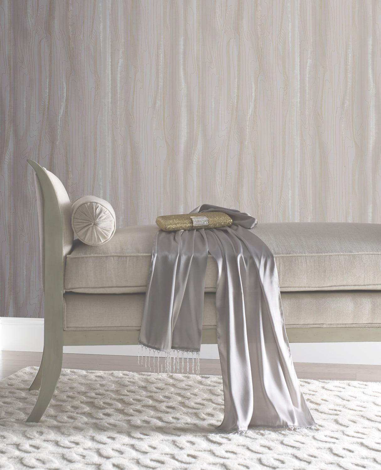 York DT5032 Fantasy Faux Bois Taupe & Gold Wallpaper