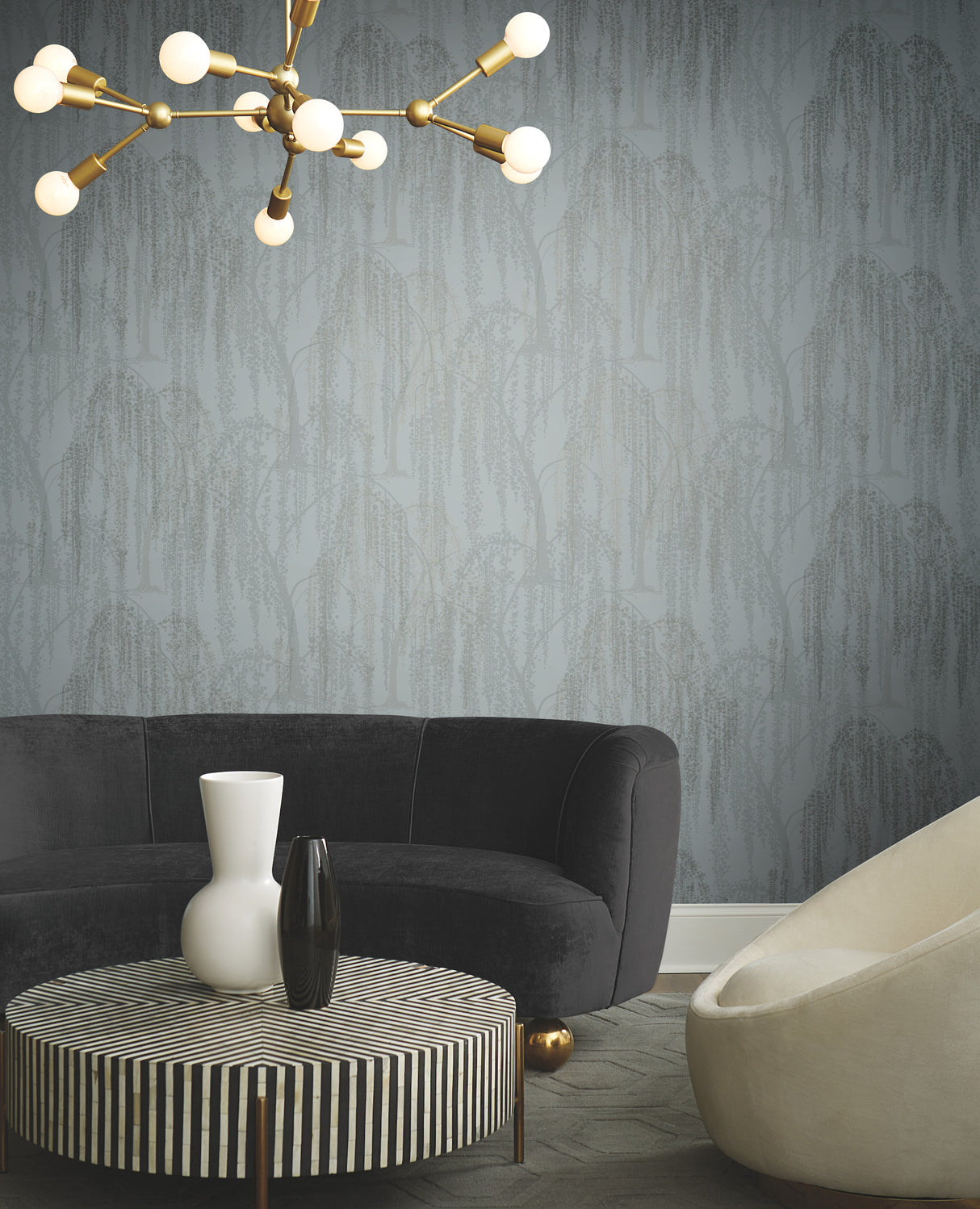 York DT5063 Willow Glow Smokey Blue Wallpaper