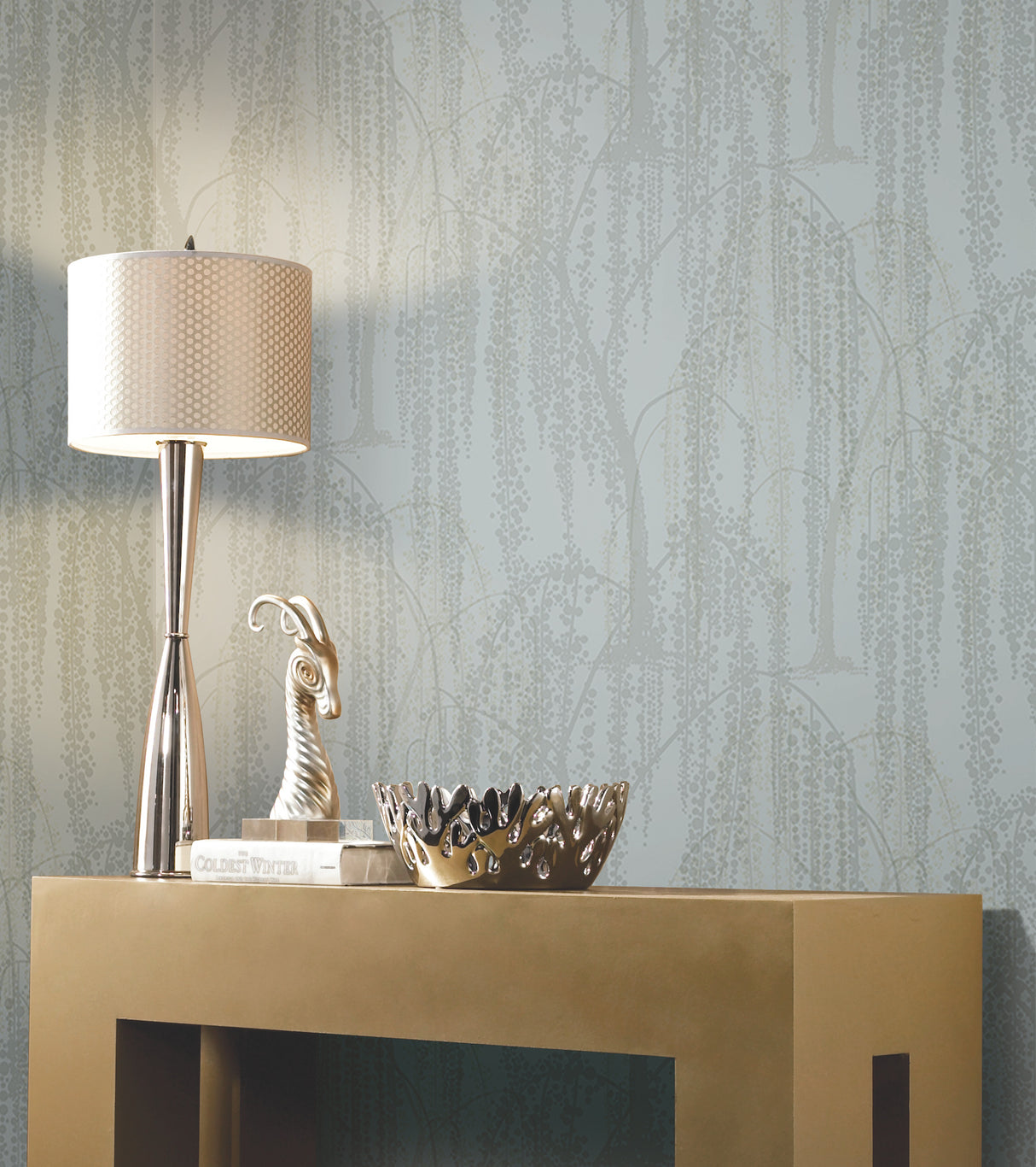 York DT5063 Willow Glow Smokey Blue Wallpaper