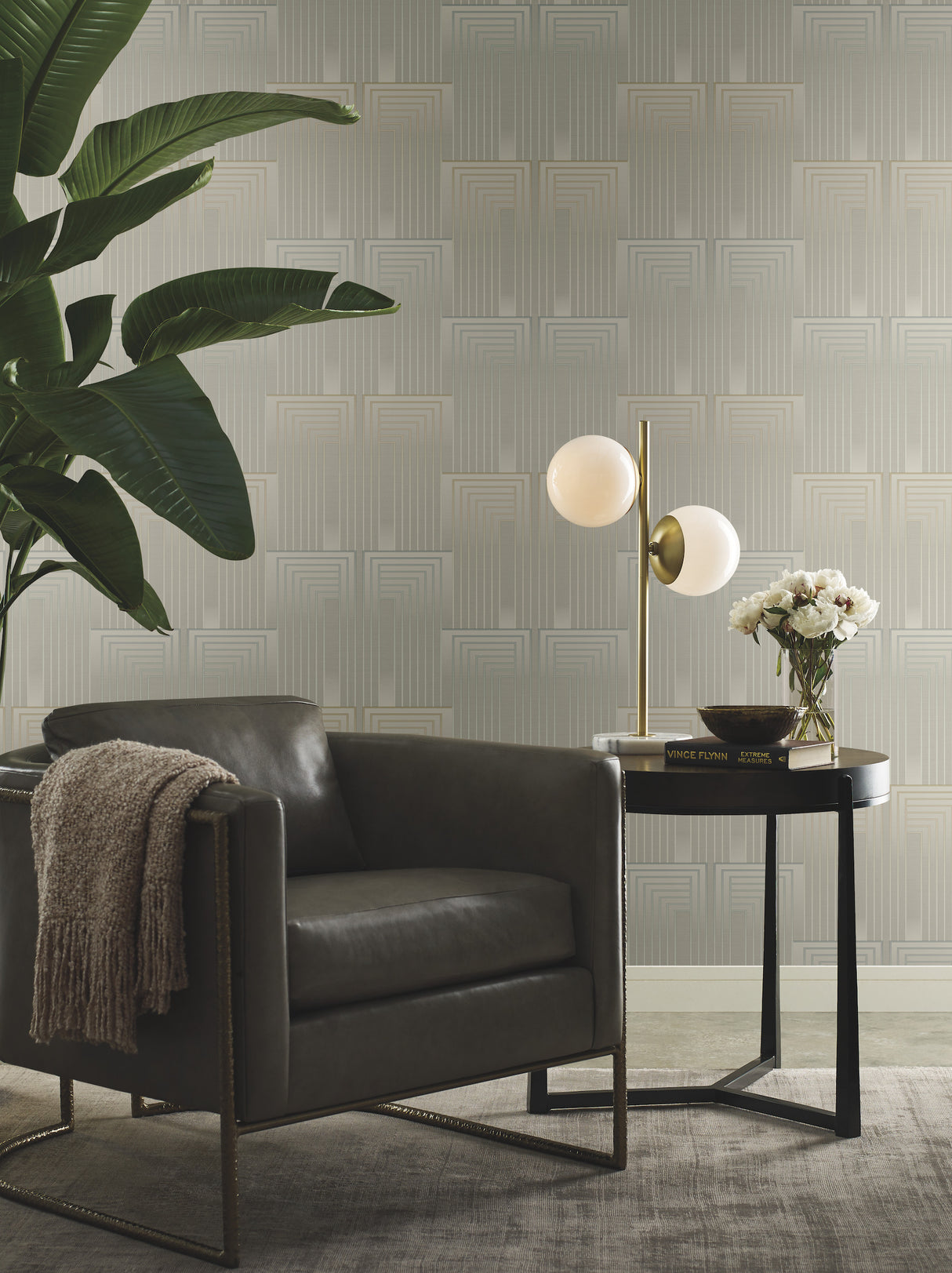 York DT5071 Vanishing Taupe & Pearl Wallpaper