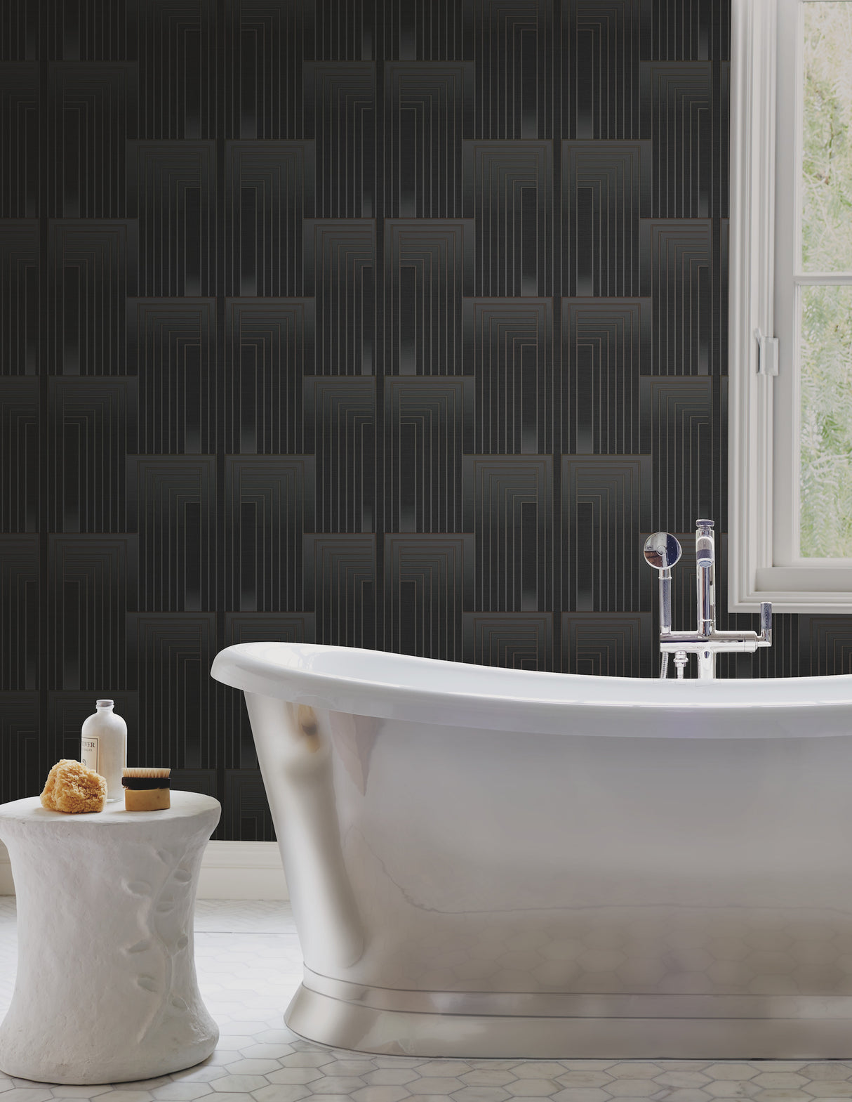 York DT5072 Vanishing Black & Copper Wallpaper
