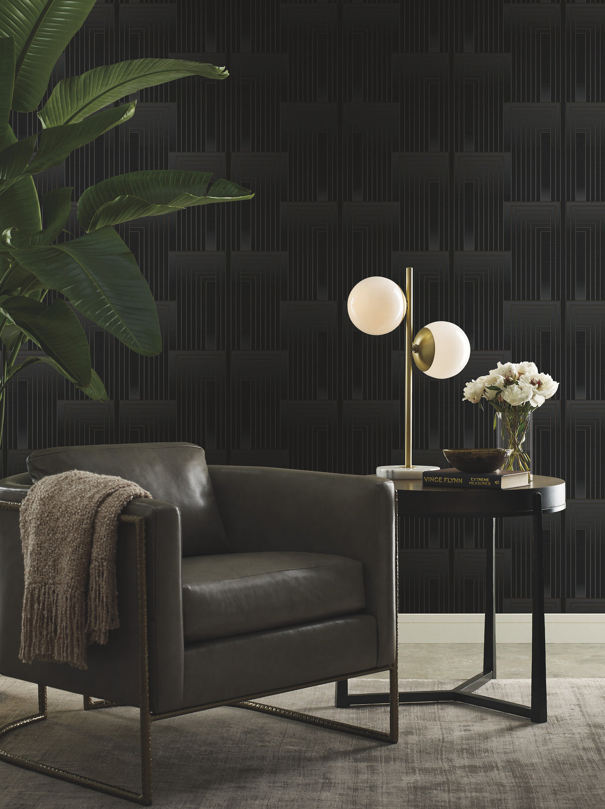 York DT5072 Vanishing Black & Copper Wallpaper