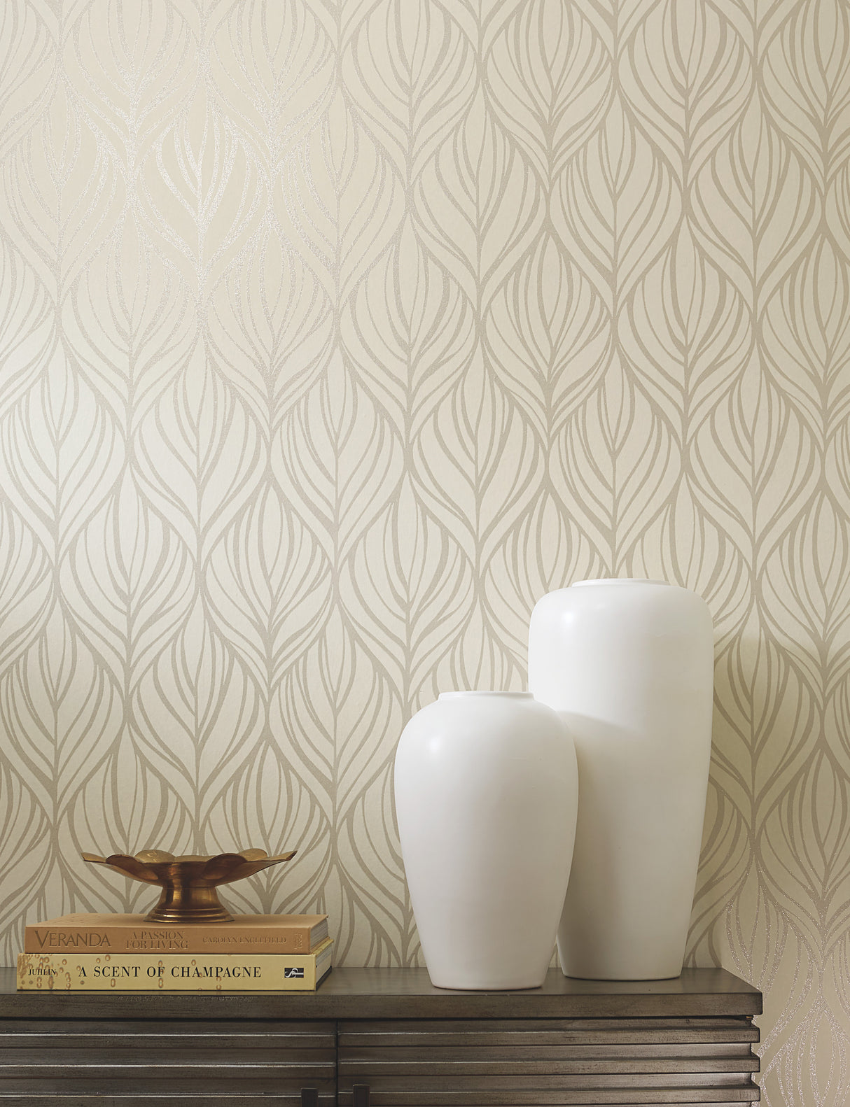 York DT5082 Palma Taupe & Silver Wallpaper