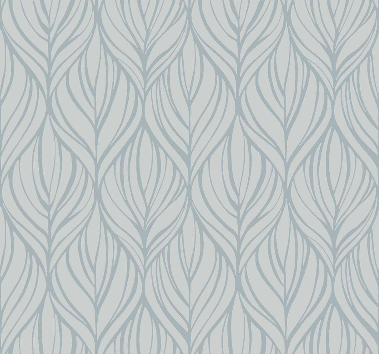 York DT5083 Palma Blue & Silver Wallpaper