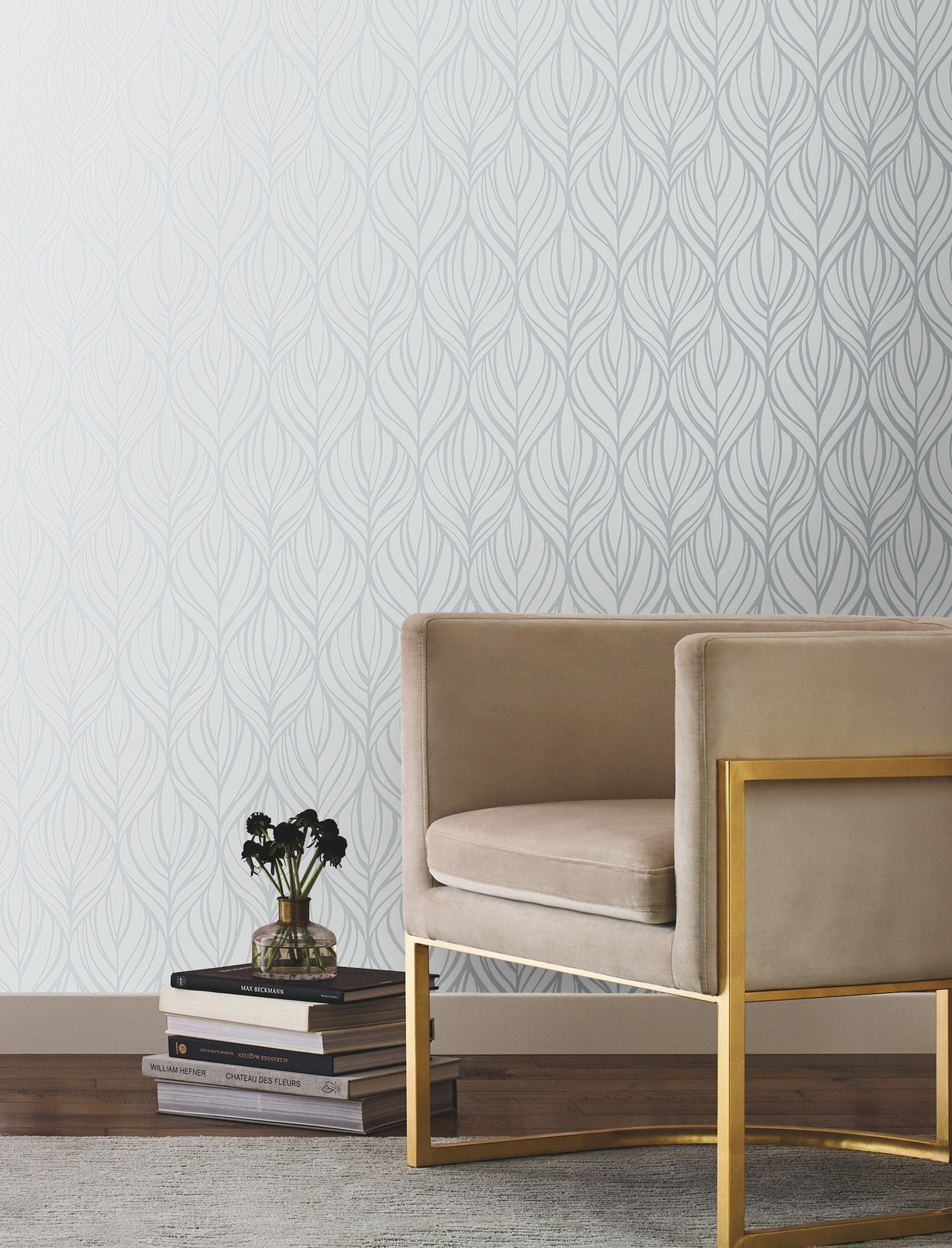 York DT5083 Palma Blue & Silver Wallpaper