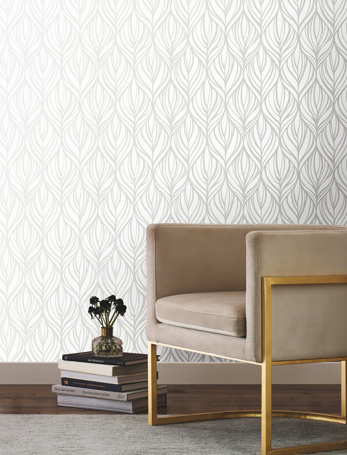 York DT5084 Palma White & Silver Wallpaper