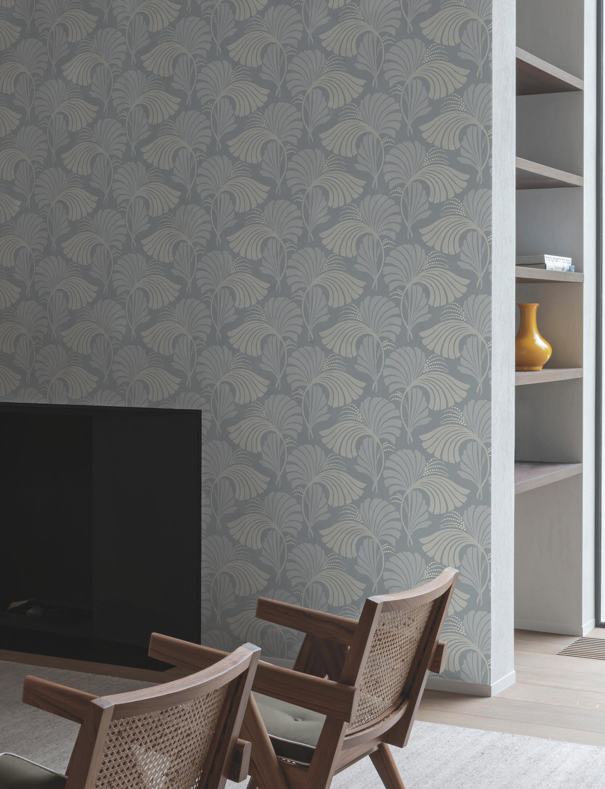 York DT5132 Dancing Leaves Light Blue Wallpaper