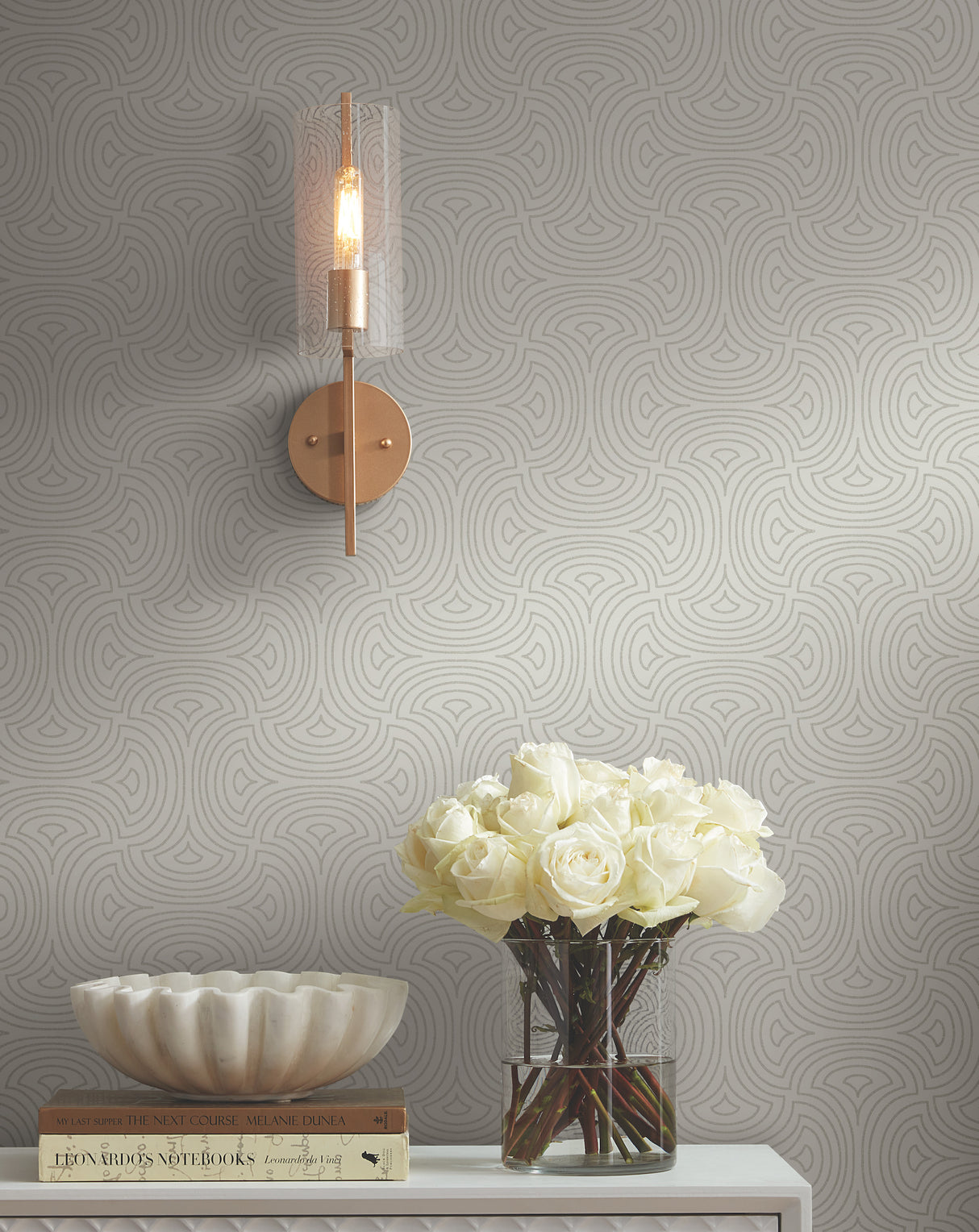 York DT5142 Hourglass White Wallpaper