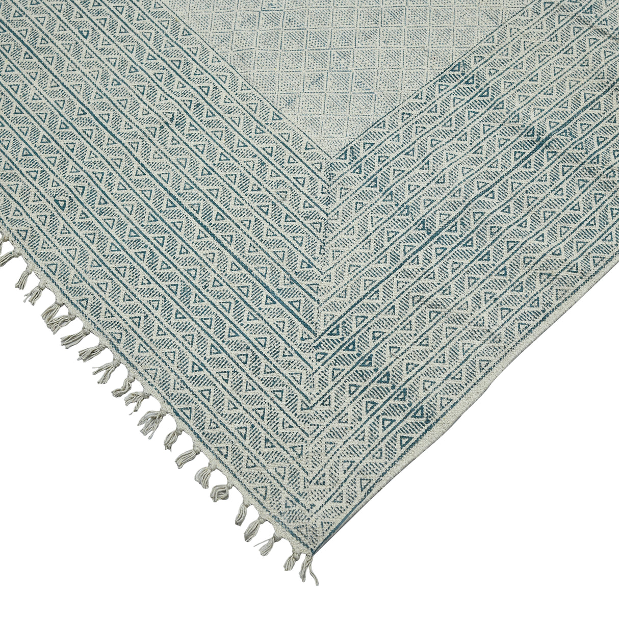Amer Rugs DUN60508 Dune Distressed Geometric Blue 5' X 8' Area Rug