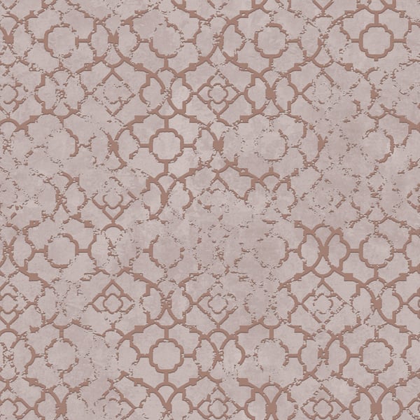 Galerie DWP0246-04 Rose Gold Aged Quatrefoil - Eade's Wallpaper