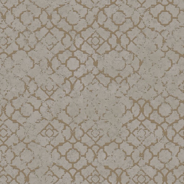 Galerie DWP0246-06 Gold Aged Quatrefoil - Eade's Wallpaper