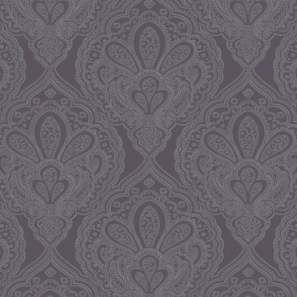 Galerie DWP0247-01 Purple Lilac Mehndi Damask - Eade's Wallpaper