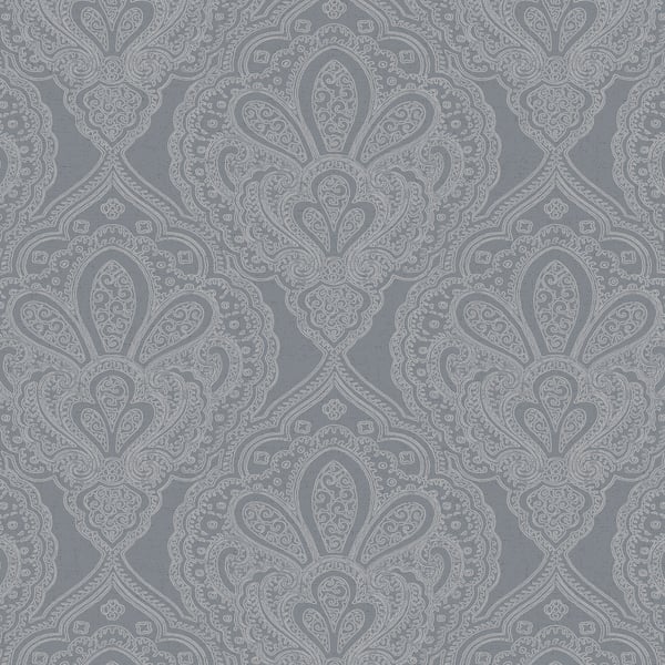 Galerie DWP0247-02 Silver Grey Mehndi Damask - Eade's Wallpaper