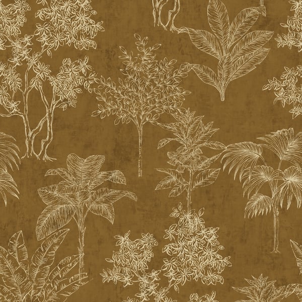 Galerie DWP0361-04 Gold Floating Foliage - Eade's Wallpaper