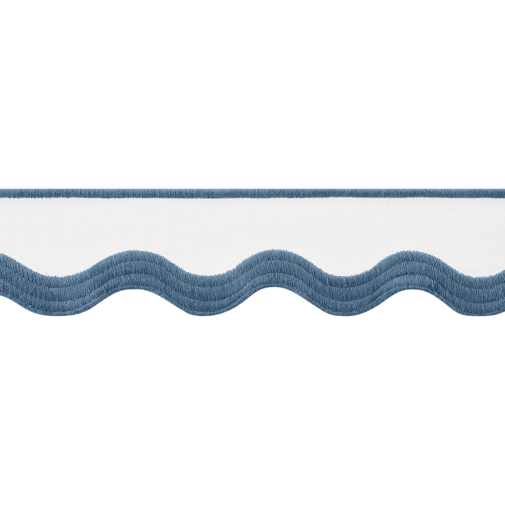 Thibaut WAVE TAPE E12333 in Bermuda on White Trim - TAPES &