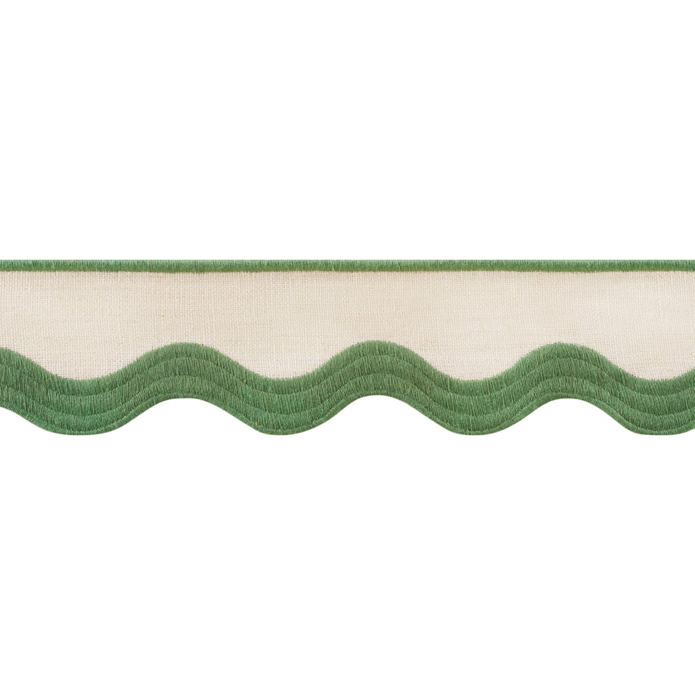 Thibaut WAVE TAPE E12337 in Kelly on Linen Trim - TAPES & TR