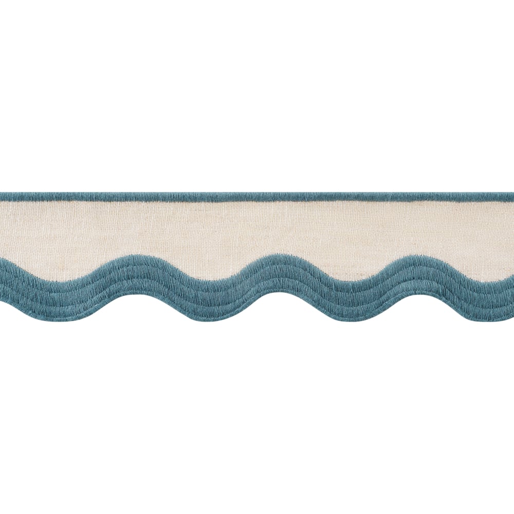 Thibaut WAVE TAPE E12338 in Peacock on Linen Trim - TAPES &
