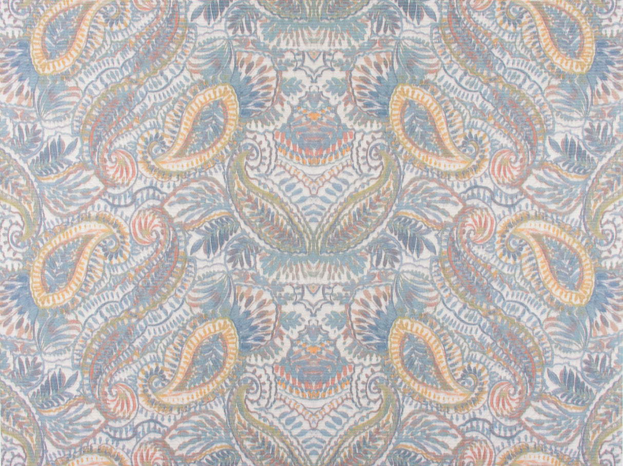 Scalamandre E5 00016855 SLATE BLUE/MULTI INDRA Fabric - Eade's Wallpaper
