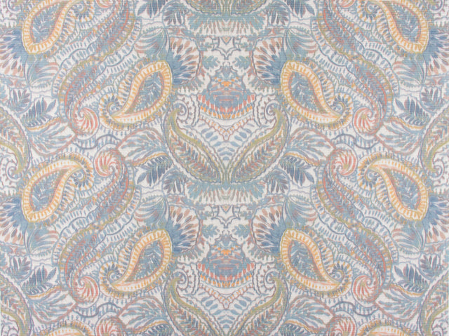 Scalamandre E5 00016855 SLATE BLUE/MULTI INDRA Fabric - Eade's Wallpaper