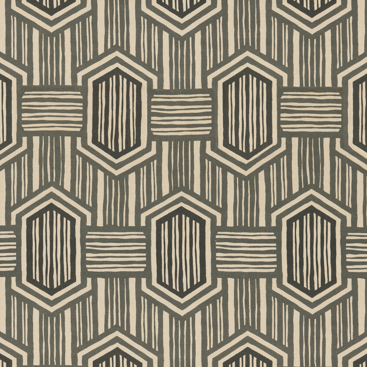 THREADS ED75037.2.0 NALA CHARCOAL Fabric - Eade's Wallpaper