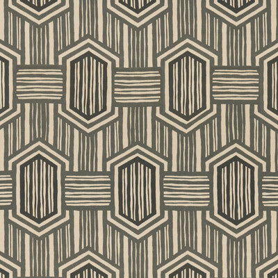 THREADS ED75037.2.0 NALA CHARCOAL Fabric - Eade's Wallpaper