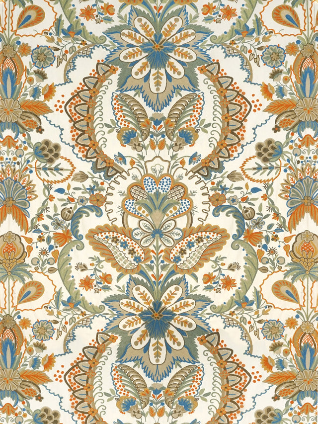 Scalamandre EG 00022390 ANTIQUE LALITA CREWEL Fabric - Eade's Wallpaper