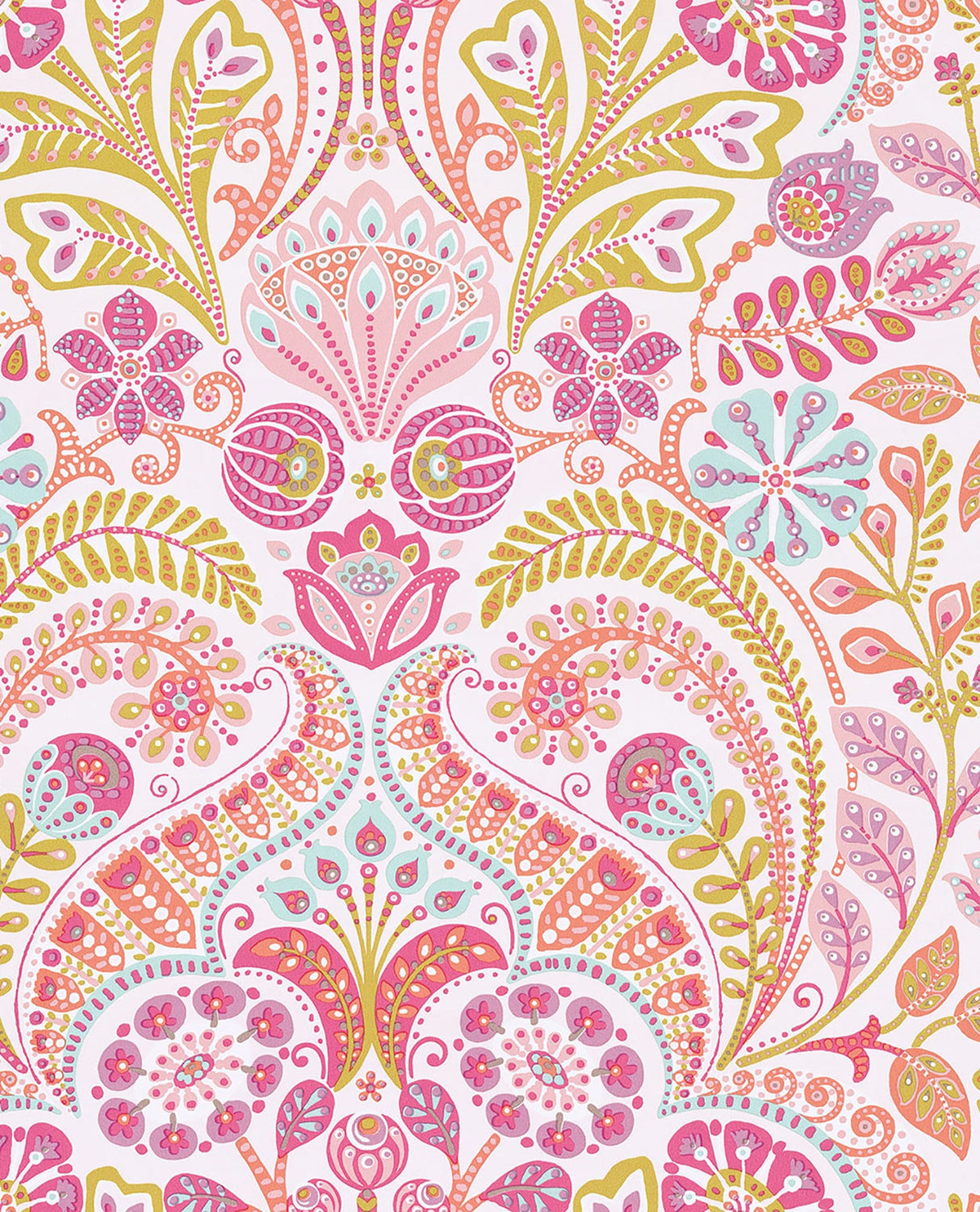 Eijffinger EJ354001 Emelie Pink Damask Wallpaper