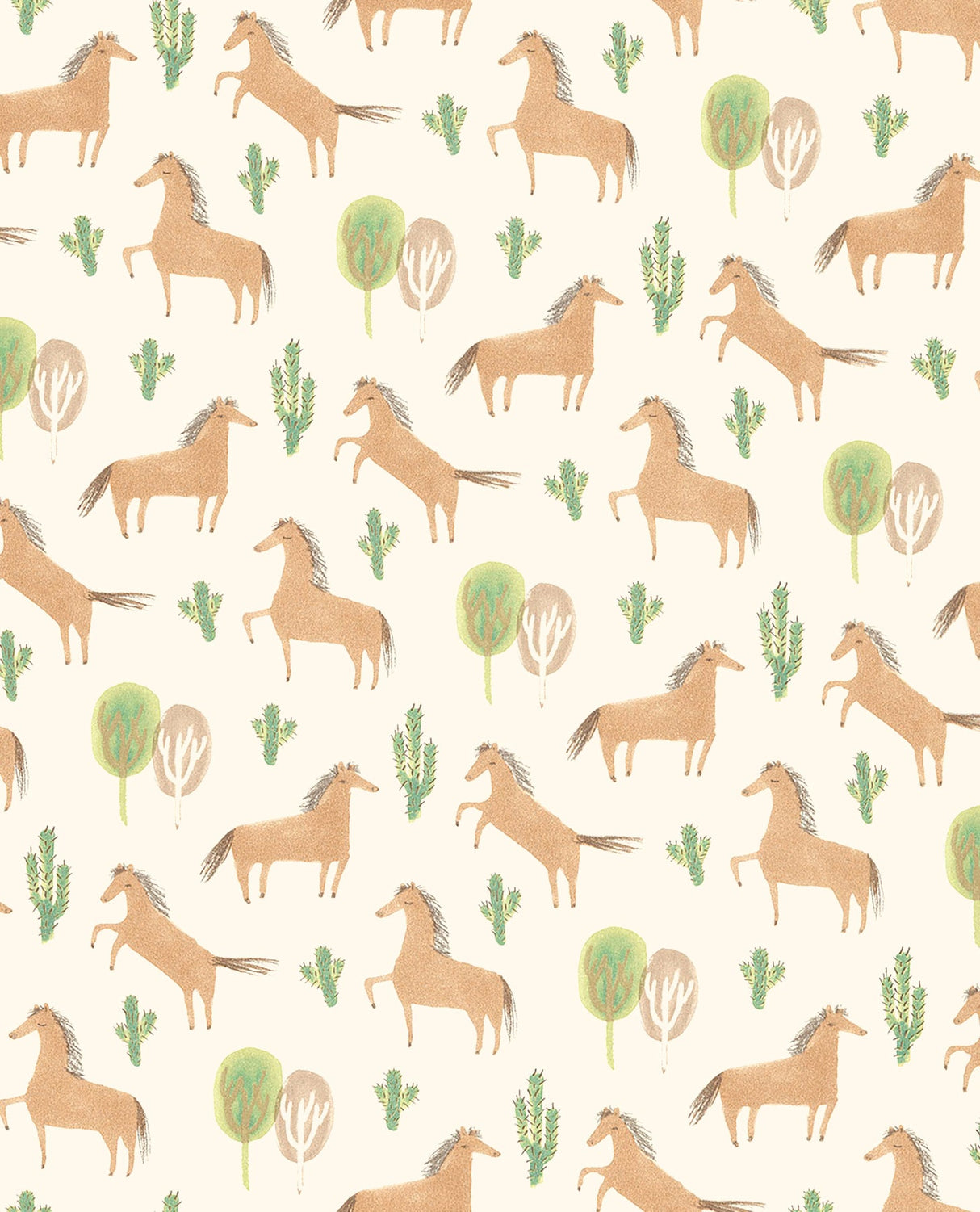 Eijffinger EJ354100 Tuva Brown Horse Wallpaper
