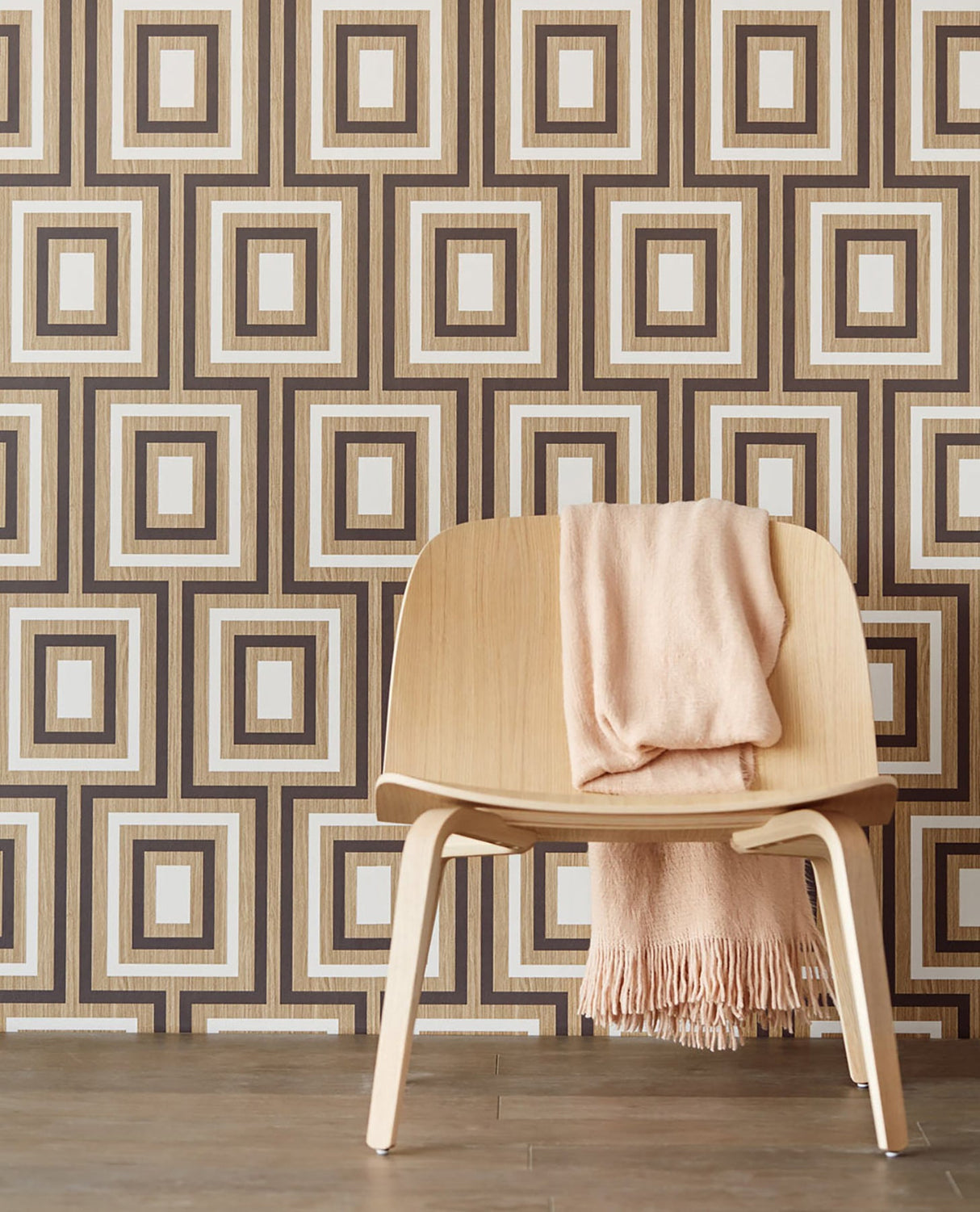 Eijffinger EJ377023 Loke Charcoal Wood Geometric Wallpaper